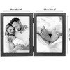Americanflat Hinged Picture Frame with Wide, Beveled Molding and Shatter-Resistant Glass - Metal Picture Frame Displays Two Photos - 2 of 4