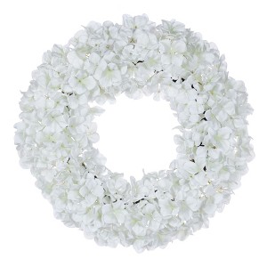 Vickerman 20" Real Touch Hydrangea Wreath - 1 of 4