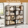 YONWAY 5 Tier Open Bookshelf Retro Storage and Organization Rack, Multifunctional Display Rack for Living Room, Bedroom, Office - 3 of 4