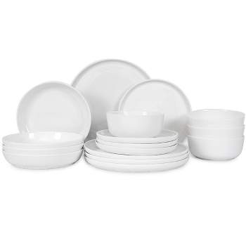 TABLE 12 Dinnerware Set 16 Pc Microwave and Dishwasher Safe, White