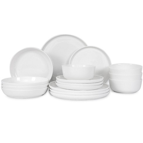 Table 12 Natural White Dinnerware Set 16 Pc Microwave And Dishwasher Safe White Target