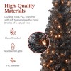 Best Choice Products Pre-Lit Black Artificial Christmas Tree, Holiday Pencil Tree w/ Metal Base - 3 of 4