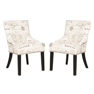 Lotus Side Chair Wood/White/Gray (Set of 2) - Safavieh , Adult Unisex