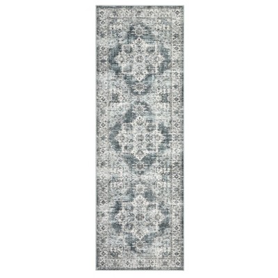 Washable Vintage Printed Rug Non Slip Low Pile Rug Soft Throw Floor Cover Foldable Indoor Carpet for Living Room Bedroom Playroom Nursery