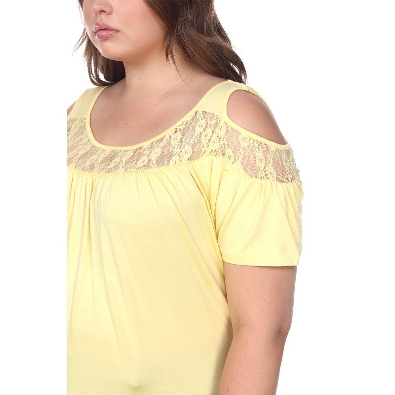 Women's Plus Size Cut Out Shoulder Bexley Tunic Top - White Mark, 2 of 4