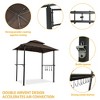Sevobal Patio Umbrellas Outdoor Grill Gazebo Shelter Tent, Double Tier Soft Top Canopy And Steel Frame With Hook And Bar Counters, Brown, 95"*59"*97" - 4 of 4