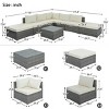 8-Piece Outdoor Patio Conversation Set, Wicker Patio Couch Sectional Sofa Set with Cushions, Ottoman and Coffee Table – Cuddlewood - 4 of 4