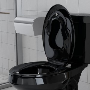 Round Toilet Seat with Built-In Toddler Seat, Soft Slow Close, Quiet Lid, Easy Install, Safe PP Material, Includes Hardware. - 1 of 4