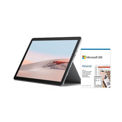 Microsoft Surface Go 2 VALUE BUNDLE 10.5" Intel Pentium Gold 8GB RAM 128GB SSD Platinum + Microsoft 365 Personal 1 Year Subscription For 1 User