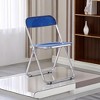 LOVMOR Clear Transparent Folding Chair,Acrylic Folding Chair PC Plastic,Chrome Frame,Bearing Weight 330lbs - 4 of 4