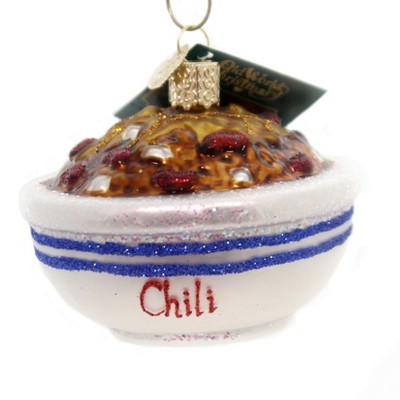 Old World Christmas 2.5" Bowl Of Chili Food Tradition Holiday  -  Tree Ornaments