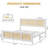 Acekool Bohemian Rattan Platform Bed Frame with Headboard, Strong Metal Slats, No Box Spring Needed, Noise-Free Design - 2 of 4