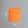 3x3 Pillar Candles Set of 3 - Rustic Unscented No Drip Orange Candles for Home Decor, Parties, Centerpieces - 3 of 4