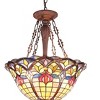 Chloe Lighting Loretta Tiffany-Style Victorian 3 Light Inverted Ceiling Pendant 20`` Shade - 4 of 4