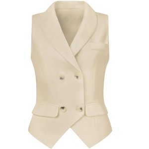 INSPIRE CHIC Women's Lapel Collar Dressy Versatile Racerback Waistcoat Suit Vest - 1 of 4
