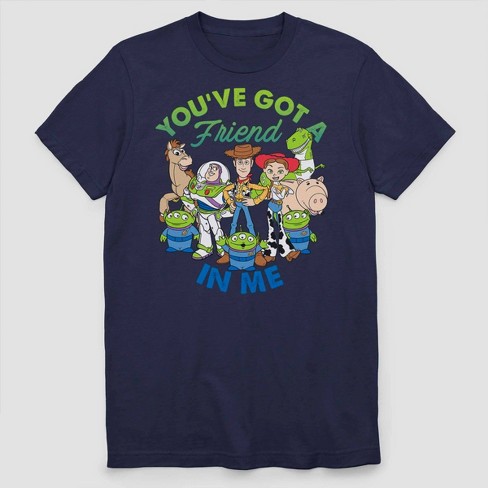 Men S Disney Toy Story You Ve Got A Friend In Me Short Sleeve Graphic T Shirt Navy Target