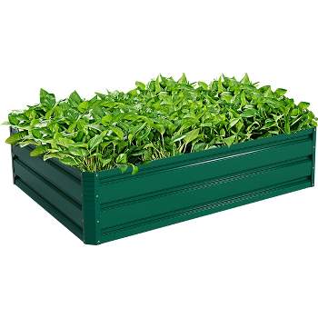 Costway 47"x35.5" Patio Raised Garden Bed Vegetable Flower Plant Dark Green New