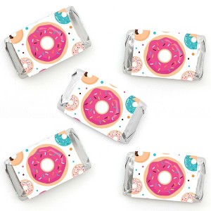 Big Dot of Happiness Donut Worry, Let’s Party - Mini Candy Bar Wrapper Stickers - Doughnut Party Small Favors - 40 Count - 1 of 4
