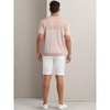 INSPIRE CHIC Men's Regular Fit Short Sleeves Button Down Collared Casual Knit Striped Polo Shirt - 3 of 4