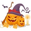 Men's Design By Humans Halloween Witch Pumpkins With Bats By VectorVillain T-Shirt - 2 of 4