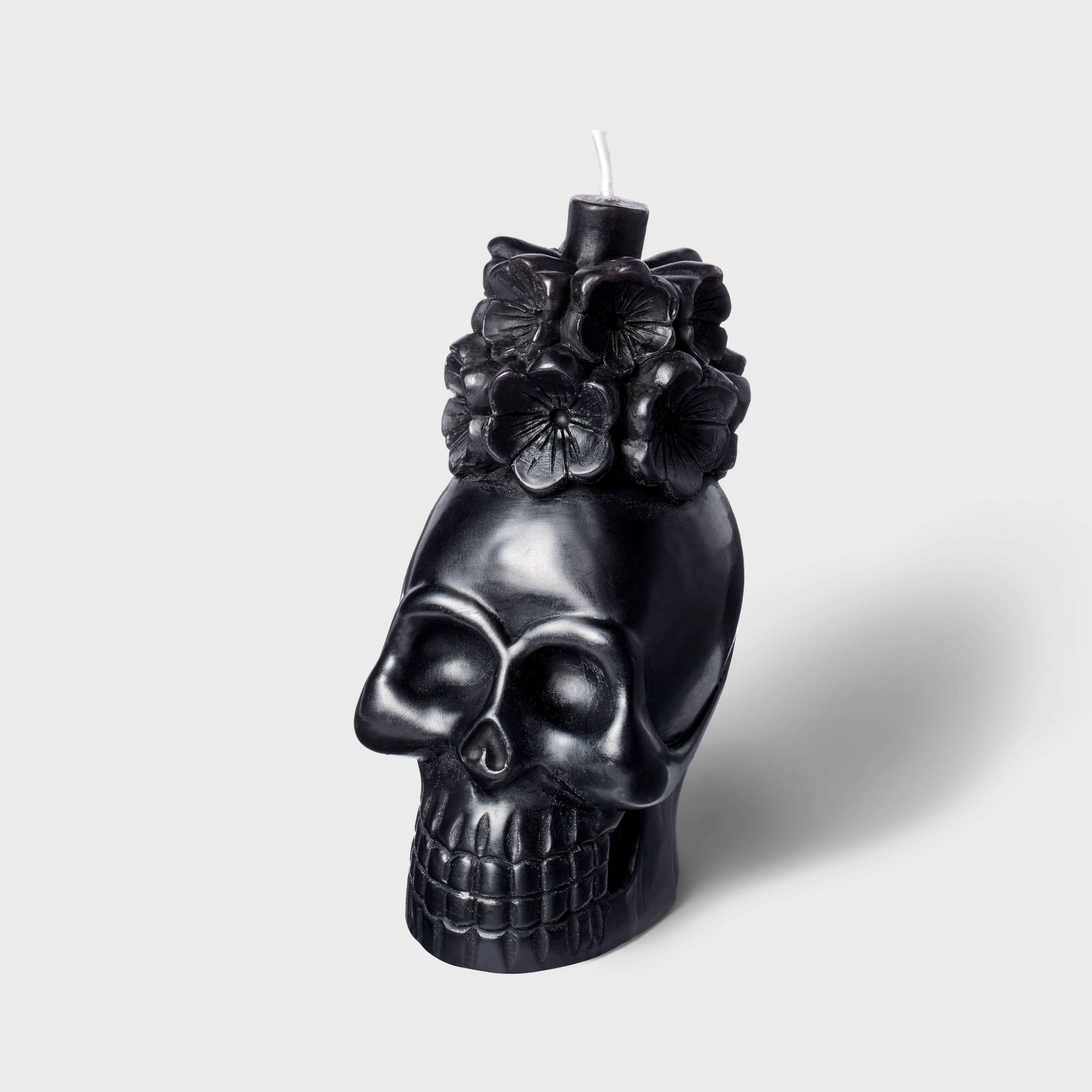 Dia de Muertos Candle Figural Skeleton Black 6.35oz