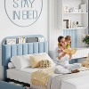 Dobleepy Bouclé Upholstered Platform Bed with Bookcase Headboard and 2 Drawers Queen Twin Twin XL - 4 of 4