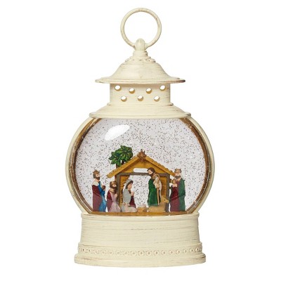 Roman 10" LED Christmas Nativity Scene Lantern Snow Globe