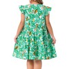 Agnes Orinda Women's Plus Size Boho Flutter Sleeves Round Neck Floral Ruffle Midi A Line Babydoll Dress - 4 of 4