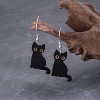 Black Cat Dangle Earrings for Women - Lightweight Halloween Themed Cat Ear Jewelry - 2 of 4
