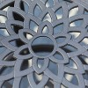 Outdoor Cast Aluminum Round Table with 1.97" Umbrella Hole - Brown - Captiva Designs: Fade & Water-Resistant Patio Table - 4 of 4
