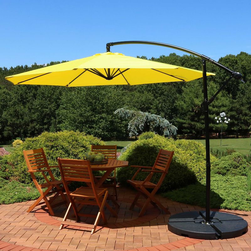 Sunnydaze Outdoor Steel Cantilever Offset Patio Umbrella with Air Vent, Crank, and Base - 9.25', 4 of 21