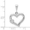 Black Bow Jewelry 14k White Gold Satin Heart on Heart Pendant, 19mm - 3 of 4