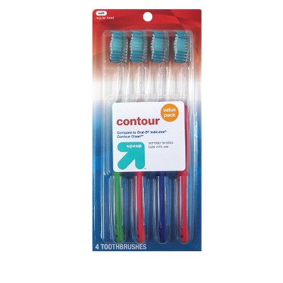 Contour Toothbrush - 4ct - up & up™ (Compared to Oral-B Indicator Contour Clean)