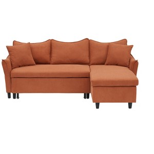NicBex Modern 80 Inch Corduroy L-shaped Sofa with 2 Pillows,Pull-Out Sofa Bed with Storage Chaise for Small Spaces,Living Room,Apartment - 1 of 4