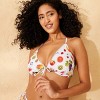 Women's Center Tie Plunge Underwire Bikini Top - Wild Fable™ White Fruit Print - 3 of 4