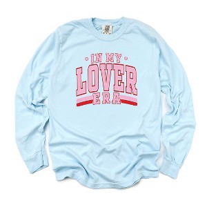 Simply Sage Market Women's My Lover Era Varsity Long Sleeve Garment Dyed Tee - 1 of 2