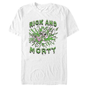 Men's Rick And Morty Screaming Green Slime Splash T-Shirt - 1 of 4