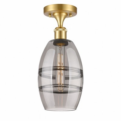 Vaz - 1 Light Semi-Flush Mount In Industrial Style-9.38 Inches Tall and 5.88 Inches Wide