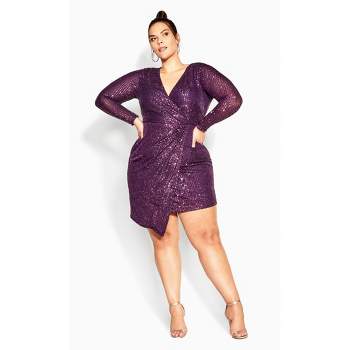 Women's Plus Size Razzle Dress - Violet | CITY CHIC
