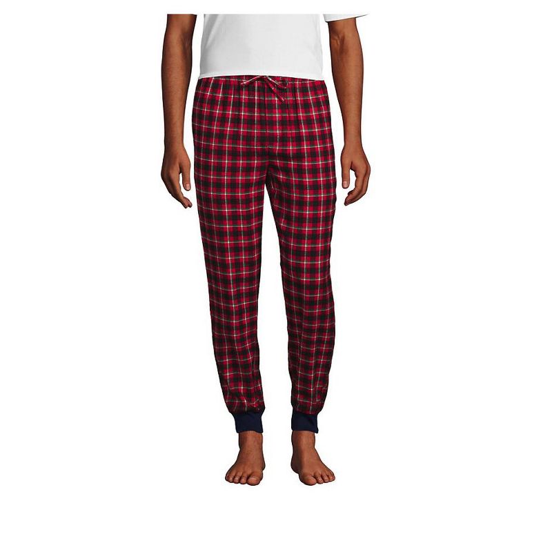 Lands' End Men's Flannel Jogger Pajama Pants, 1 of 4