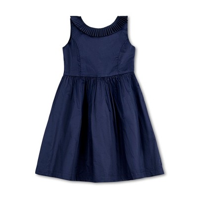 Hope & Henry Girls' Sleeveless Pleated Collar Sateen Party Dress, Toddler