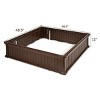 Costway 4 Pcs 48.5'' Raised Garden Bed Square Plant Box Planter Flower Vegetable Brown - image 2 of 4