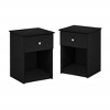Furinno 2PCS Mid-Century Nightstand Multipurpose End Table Accent Side Table W/Drawer & Open Storage Cube for Bedroom,Living Room,Black Oak - 3 of 4