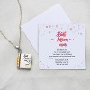 Daughter Love Book Necklace, Laser Engraved Page Pendant Stainless Steel Gift Mom(Sliver+Gold) - 3 of 4