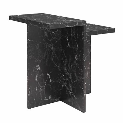 Brielle Black Faux Marble Rectangular Accent Table