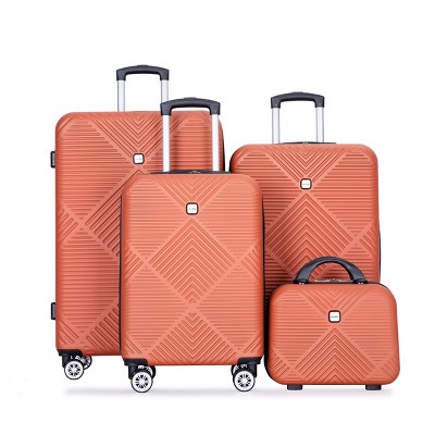 4 Piece Luggage Set,14"20"24"28" ABS Lightweight Suitcase,Luggage With Aircraft Wheels,14 Inch Makeup Box,Suitcase On Wheels-Cuddlewood