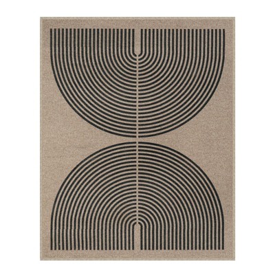 Lahome Modern Rainbow Jute Washable Outdoor Area Rug-Soft, Durable Carpet for Patio, Garden, or Balcony