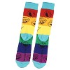 Sesame Street Adult Striped Color Character Heads Crew Socks For Men For Women Multicoloured - image 3 of 3