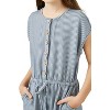 Girl's Buttoned Stripe Knit Romper - Hayden LA - 2 of 3