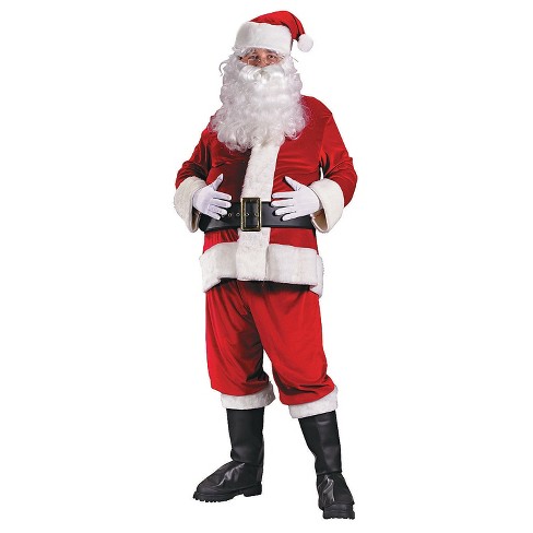 Fun World Mens Rich Velvet Santa Suit Costume - Large - Red : Target